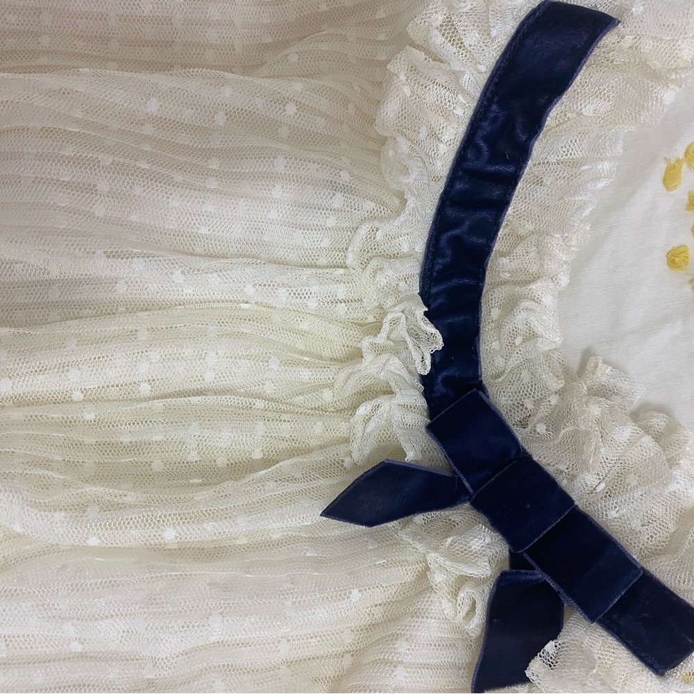 Janie and Jack Cream Dress with Navy Accents